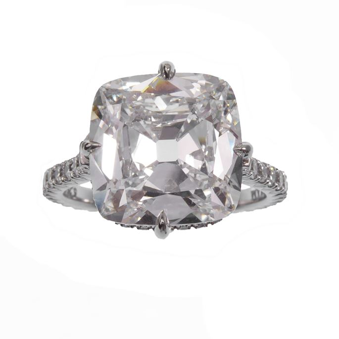 Cushion cut diamond single stone ring | MasterArt